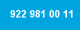922 981 00 11